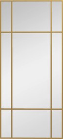 HOMCOM Espelho Retangular de Parede Tipo Janela 110x50 cm com Moldura em Metal, Espelho Decorativo para Sala e Quarto, Dourado | Aosom Portugal