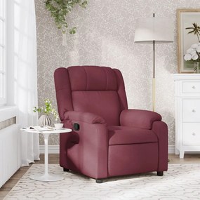 vidaXL Poltrona reclinável tecido vermelho tinto