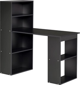 Secretária com arrumação, 6 compartimentos abertos 120 x 55 x 120 cm, preta