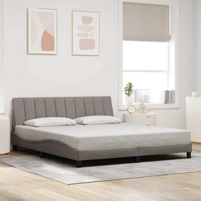 vidaXL Cama sem colchão 180x200 cm tecido castanho-acinzentado