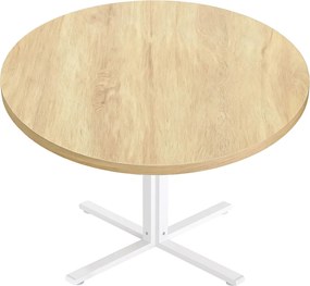 Mesa de jantar redonda 80 x 74,8 cm (Ø x A), para 4 pessoas (CADEIRAS NÃO INCLUIDAS) bege e branca