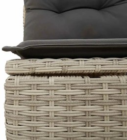 10 pcs conj. sofás jardim com almofadões vime PE cinzento-claro