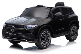 Carro elétrico para Crianças 12V 4x4 Mercedes Benz EQA 250 Rodas Espuma EVA, Assento couro ecológico Preto