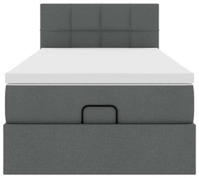 Estrutura cama otomana colchão 90x190 cm tecido cinzento escuro