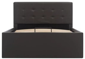 Cama hidráulica c/ arrumação 90x200cm couro artificial cinza