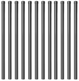 Postes de Cerca 12 pcs Cinzeto 100 cm