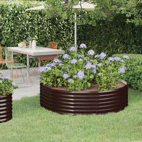 vidaXL Canteiro elevado jardim 140x140x36 aço galvanizado castanho