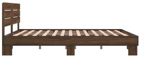 Estrutura de cama 150x200cm derivados madeira/metal