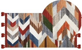 Tapete Kilim em lã multicolor 80 x 150 cm KANAKERAVAN Beliani