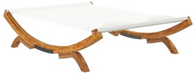 Espreguiçadeira exterior 165x188,5x46cm madeira curva cor creme