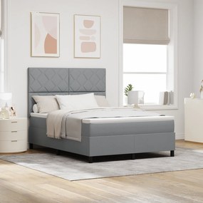 vidaXL Cama Box Spring com Colchão Cinza Claro 140x190 cm Tecido