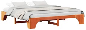 Cama Encerada Marrom 200x200 cm de Madeira de Pinho