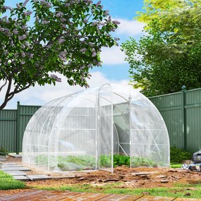 Estufa de jardim tipo túnel 3 x 3 x 2 m (9 m²) com porta articulada e lona em PE de 150 g/m² para legumes, plantas e flores transparente