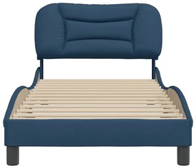 Estrutura de cama sem colchão 90x200 cm tecido azul