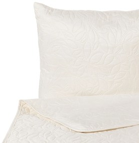 Colcha com relevo e duas almofadas creme 200 x 220 cm RUDKHAN Beliani