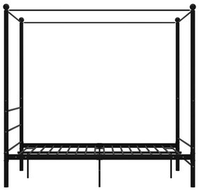 Estrutura de cama com dossel 140x200 cm metal preto