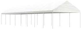 vidaXL Gazebo com telhado 17,84x4,08x3,22 m polietileno branco