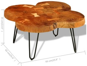 Mesa de centro 35 cm 4 troncos madeira de acácia sólida