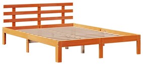 Estrutura cama c/ gavetas 160x200 cm pinho maciço castanho-mel