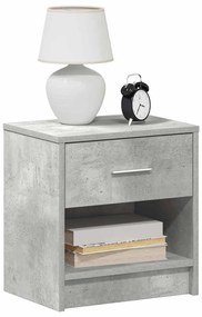 Mesas de cabeceira 2 pcs com gaveta 39x28x41cm cinzento cimento