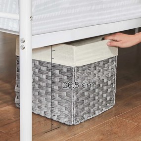 Estrutura de cama de casal em metal 140 x 190 branco