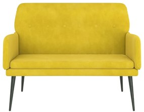 Banco 108x79x79 cm veludo amarelo