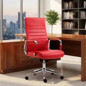 Cadeira de escritório Columbus Couro sintético vermelho