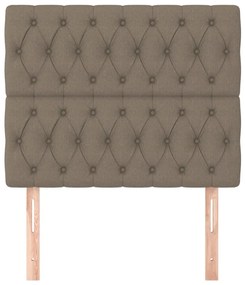 Cabeceira cama 2 pcs tecido 100x7x78/88 cm cinzento-acastanhado