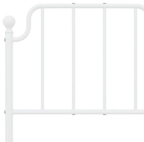 Estrutura de cama com cabeceira 120x190 cm metal branco