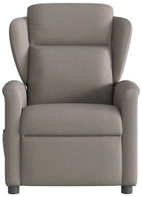 Poltrona de massagens reclinável tecido cinzento-acastanhado