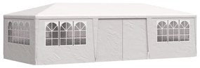 Tenda festas profissional + paredes laterais 4x9m 90g/m² branco