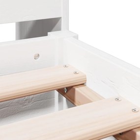 Cama com estante sem colchão 200x200 cm pinho maciço branco