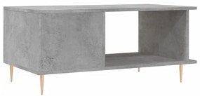 Mesa de centro 90x50x40 madeira processada cinza cimento