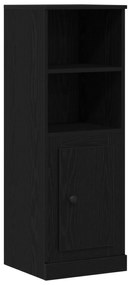 Armário Alto Carvalho Preto 132x35,5x103,5 cm Madeira de engenharia