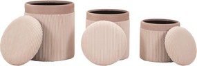 PUFE C/CAIXA 3 PEÇAS Ø 40,5X49,5-35X42-31X38 CM ROSA