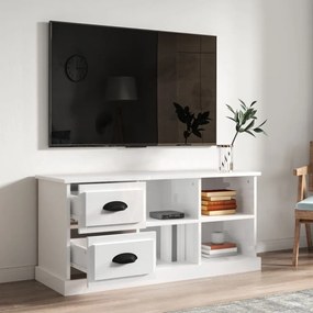 Móvel p/ TV 102x35,5x47,5 cm derivados madeira branco brilhante