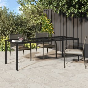 vidaXL Mesa de Jantar de Jardim Preta 250x100x75 cm Rattan Poliéster
