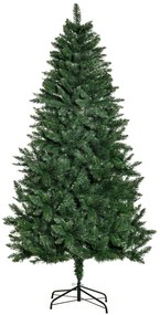 Árvore de Natal Artificial 180cm Ignífuga com 724 Ramas com 2 Tipos de Pontas de PVC e Base de Aço Decoração de Natal para Interiores Verde