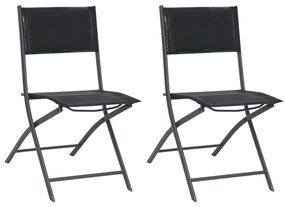 vidaXL Cadeiras de exterior dobráveis 2 pcs aço e textilene