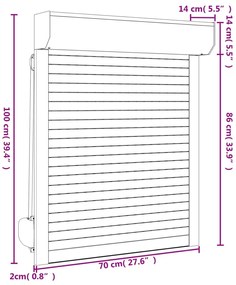 Persiana de enrolar em alumínio 70x100 cm branco