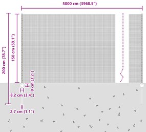 Cerca de Arame Soldado com 20 Postes U Prateados 1.5x50 m de Aço