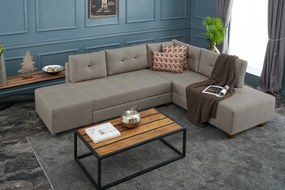 **** Sofá-Cama de Canto Manama – Creme – 280 x 85 x 206 cm

**
