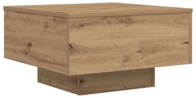 Mesa de Centro vidaXL com Luzes LED Carvalho Artesanal 55x55x31 cm