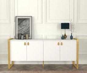 Aparador Lost – Branco e Dourado (180 x 77,6 x 44,5 cm) | Elegância e