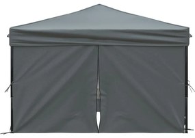 Tenda para festas dobrável com paredes laterais 3x3 m antracite