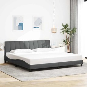 vidaXL Estrutura de cama sem colchão Hanko 200x200 cm tecido cinzento-escuro