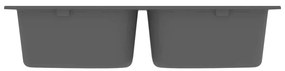 Pia de Cozinha Cinza 760x480x184 mm Granito