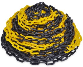 Cadeia de plástico de aviso, amarelo e preto, 30 m