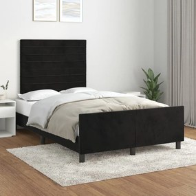 Estrutura de cama sem colchão 120x200 cm veludo preto
