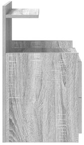Mesa de cabeceira com 2 gavetas cinza Sonoma 40x36,5x62 cm